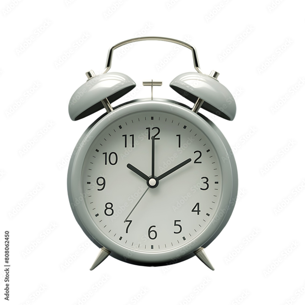 Modern alarm clock isolated on a transparent background by AI generative. 3d rendering Modern alarm clock isolated on a transparent background by AI generative. 3d rendering