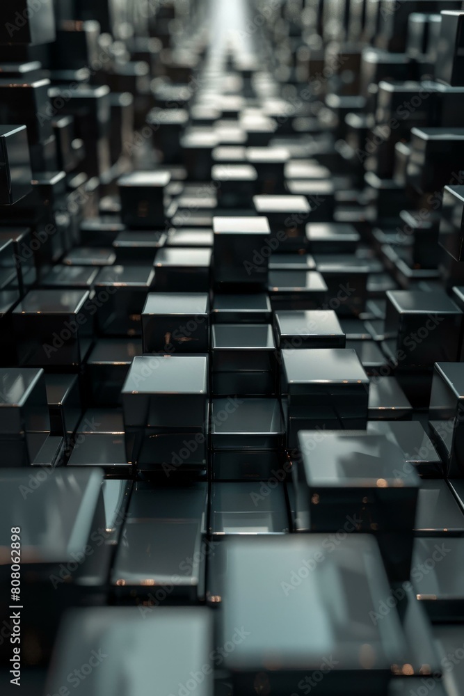 Fototapeta premium Black cubes background