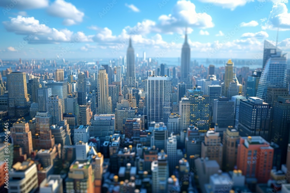 New York Cityscape with Blurred Vordergrund