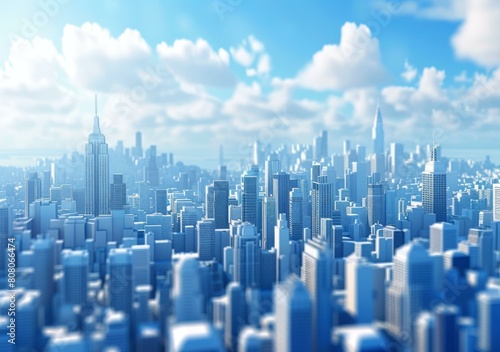 Wallpaper Mural Blue and white miniature city model Torontodigital.ca