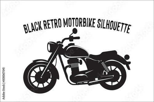 classic and Retro vintage motorcycle silhouette Vector illustration.