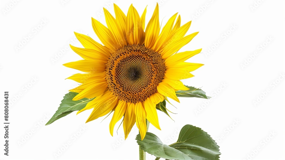 A botanical art canvas featuring a sunflower A botanical art canvas featuring a sunflower