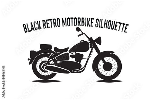 classic and Retro vintage motorcycle silhouette Vector illustration.