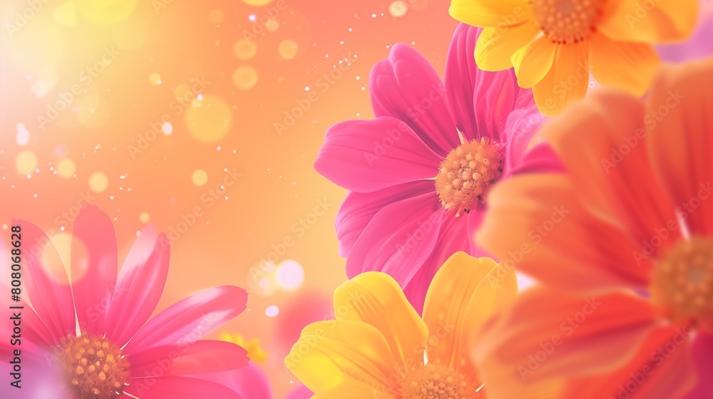 pink and yellow flowers background