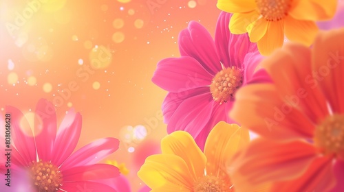 pink and yellow flowers background