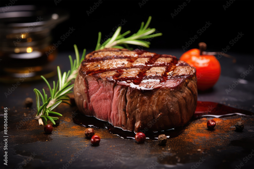 grill steak on background
