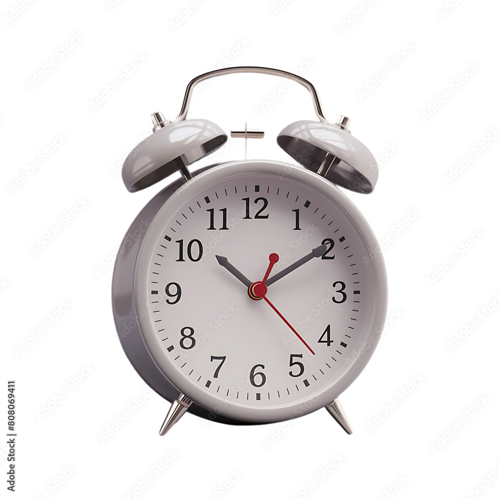 Modern alarm clock isolated on a transparent background by AI generative. 3d rendering Modern alarm clock isolated on a transparent background by AI generative. 3d rendering