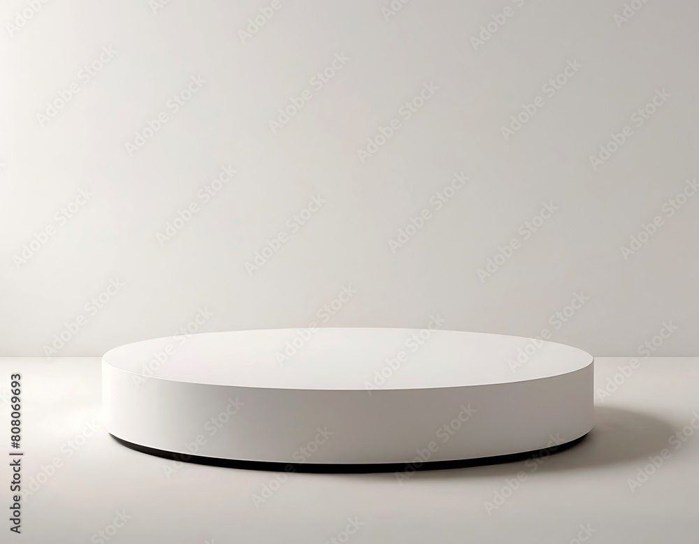 Attractive product display area - white round product placement platform. Attractive product display area - white round product placement platform.