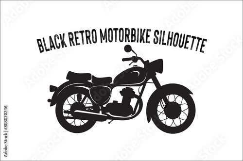 classic and Retro vintage motorcycle silhouette Vector illustration.