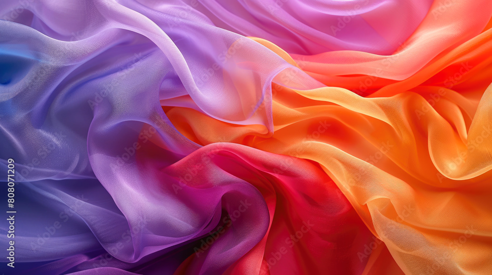Fototapeta premium Purple Satin Waves: A luxurious backdrop of smooth silk, rippled with elegant curves, evoking passion and softness