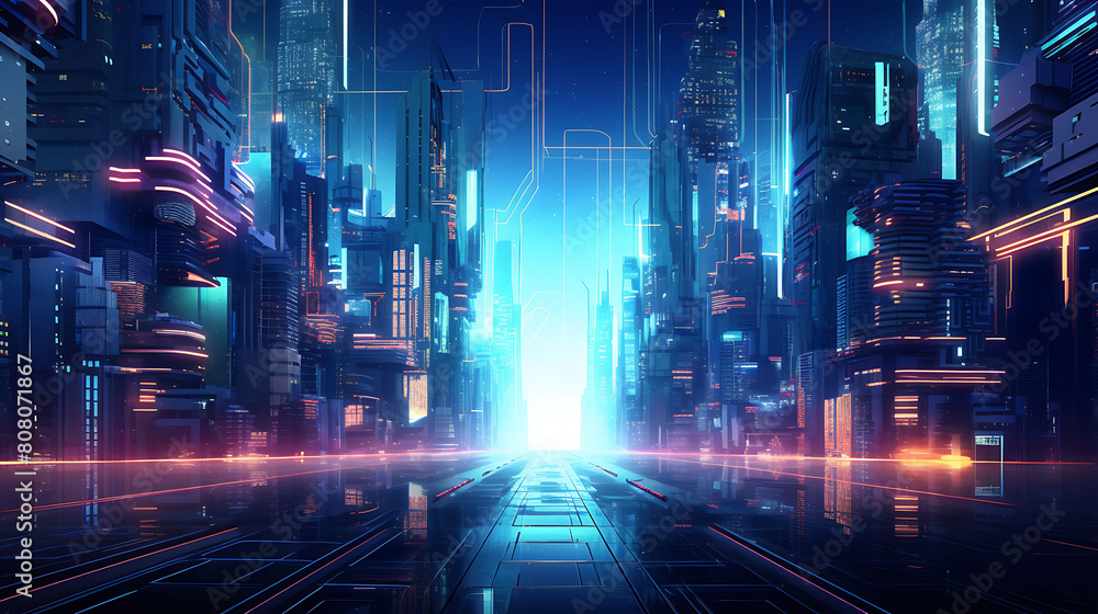 Design an abstract background with a futuristic, cyberpunk feel.