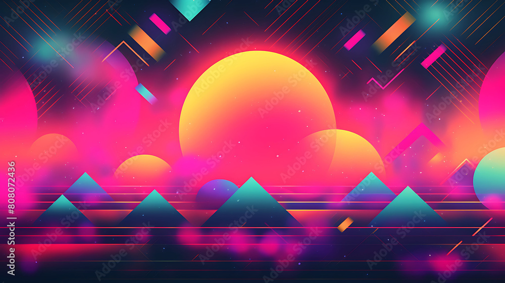 Design an abstract background with a retro, vaporwave vibe.