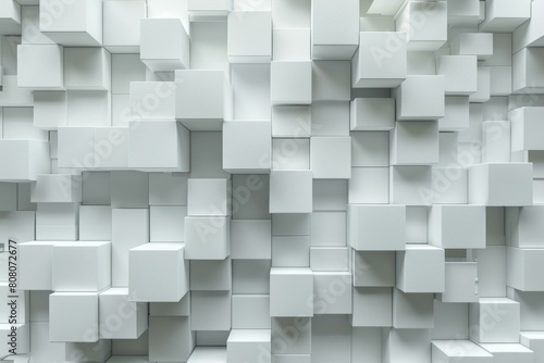 Three-dimensional white cube background