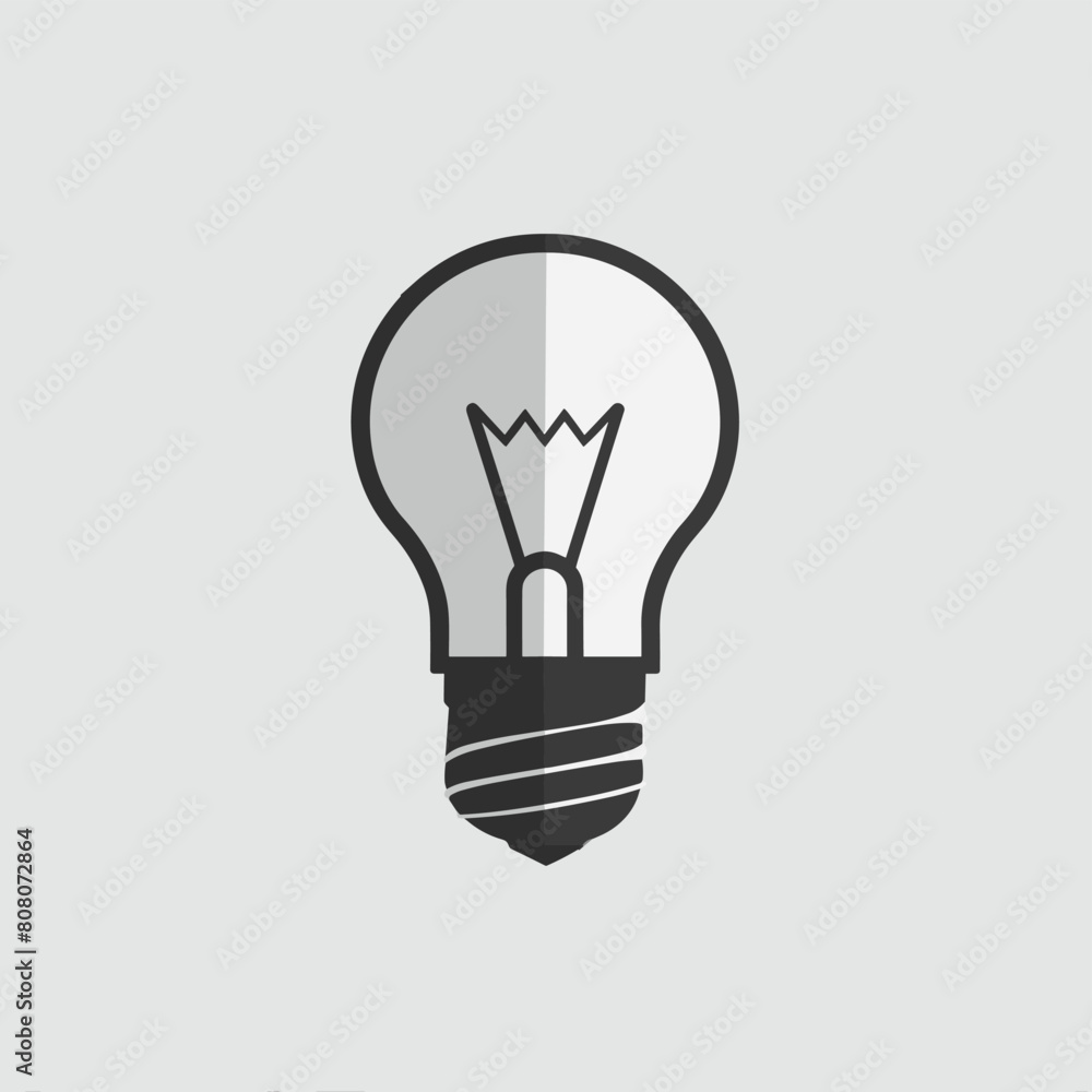 Light bulb icon idea creativity solution concept simple black and white logo design Light bulb icon idea creativity solution concept simple black and white logo design