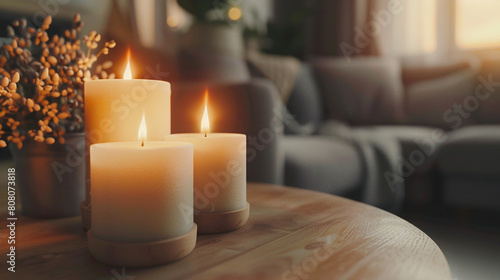Tranquil Aromatherapy Candle Scene with Soft Illumination