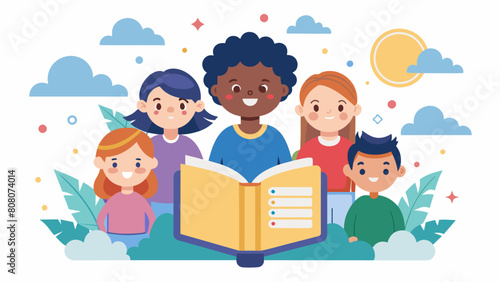 The online book club provides a safe space for children to express themselves build their confidence and develop critical thinking skills.. Vector illustration