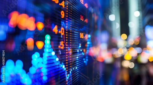 Wallpaper Mural Stock market indices displayed on digital screens in a trading office, market updates Torontodigital.ca