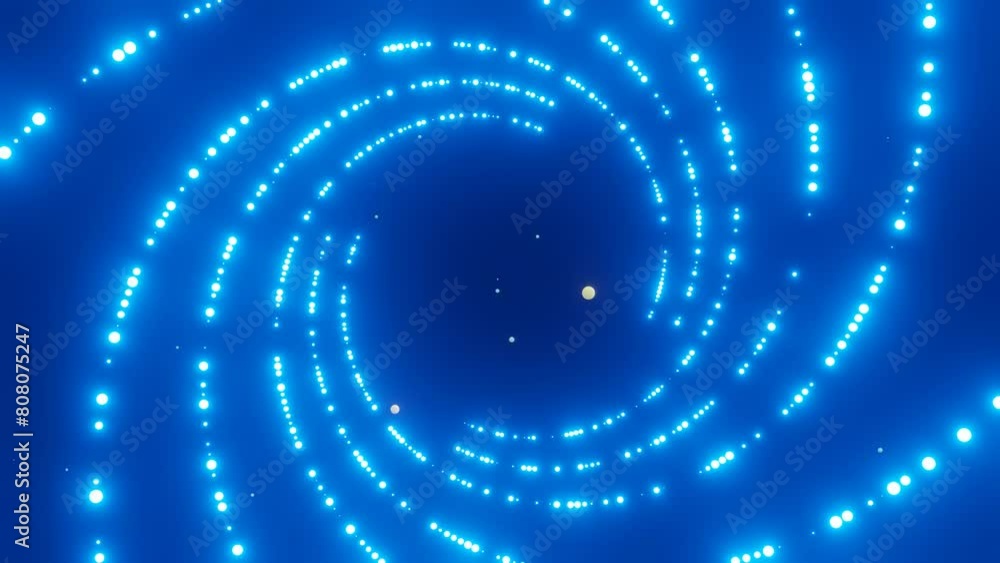 Speed of digital lights, neon glowing rays in motion into digital technologic circle. 3D animation Speed of digital lights, neon glowing rays in motion into digital technologic circle. 3D animation