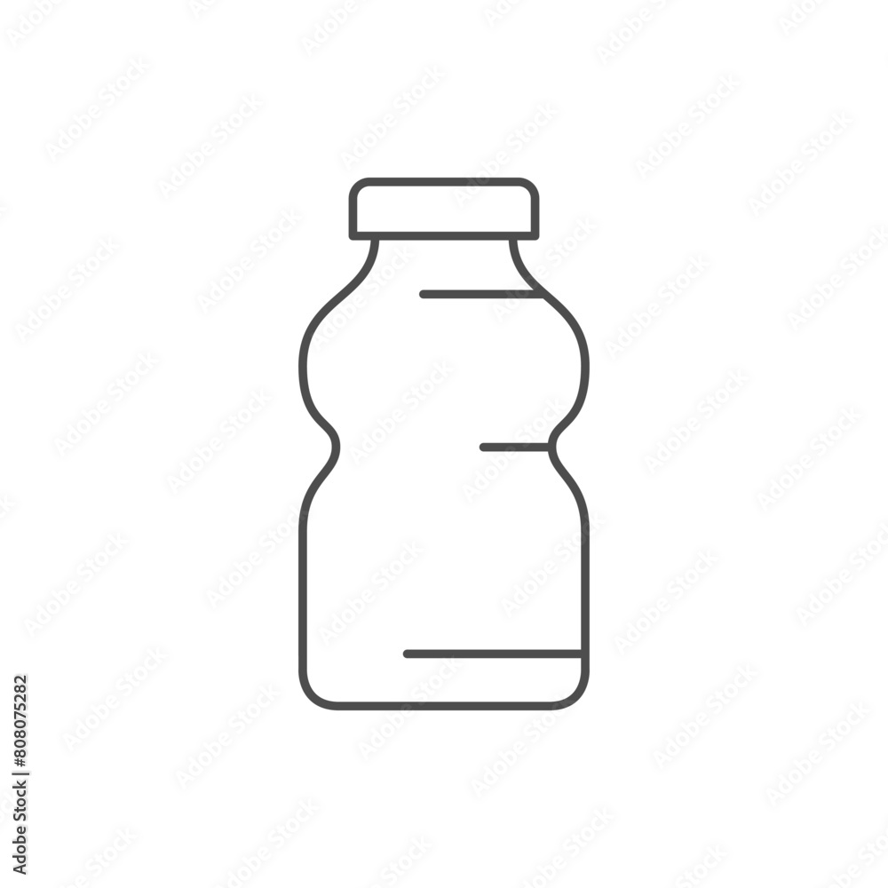 Yogurt bottle line outline icon