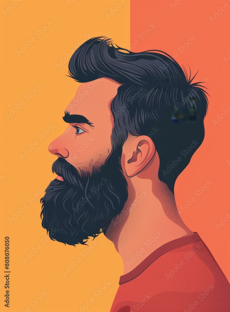 Side view of a man with a beard