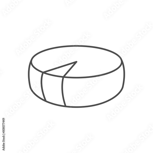 Cheese circle line outline icon