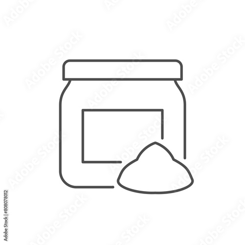 Sour cream line outline icon