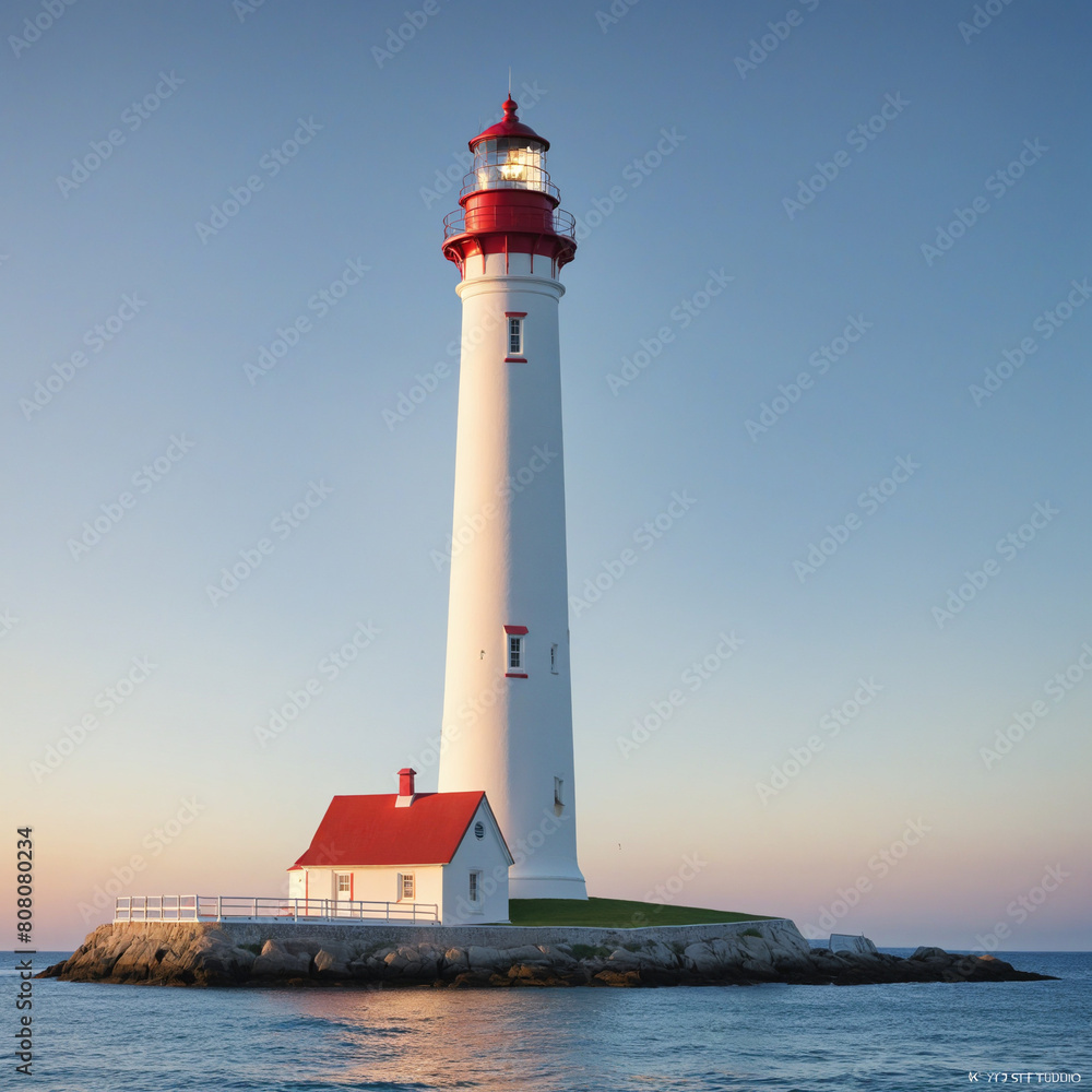 lighthouse isolated on a transparent background, generative ai