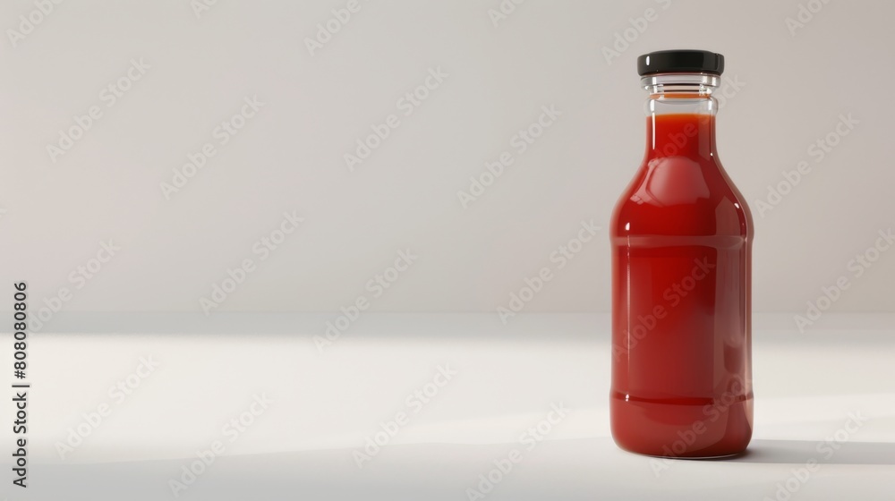 a red Sauce Bottle on white background a red Sauce Bottle on white background