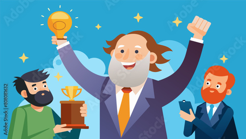 An unconventional inventor often ridiculed by their peers finally receives recognition and praise for their groundbreaking invention which soon. Vector illustration