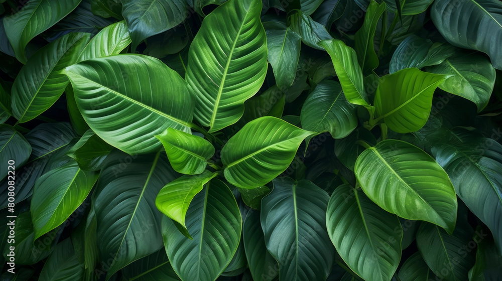 closeup nature view of green leaf and palms background. Flat lay, dark nature concept, tropical leaf closeup nature view of green leaf and palms background. Flat lay, dark nature concept, tropical leaf