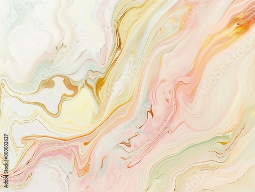 Abstract marbled paper texture in pastel hues, blending art and elegance