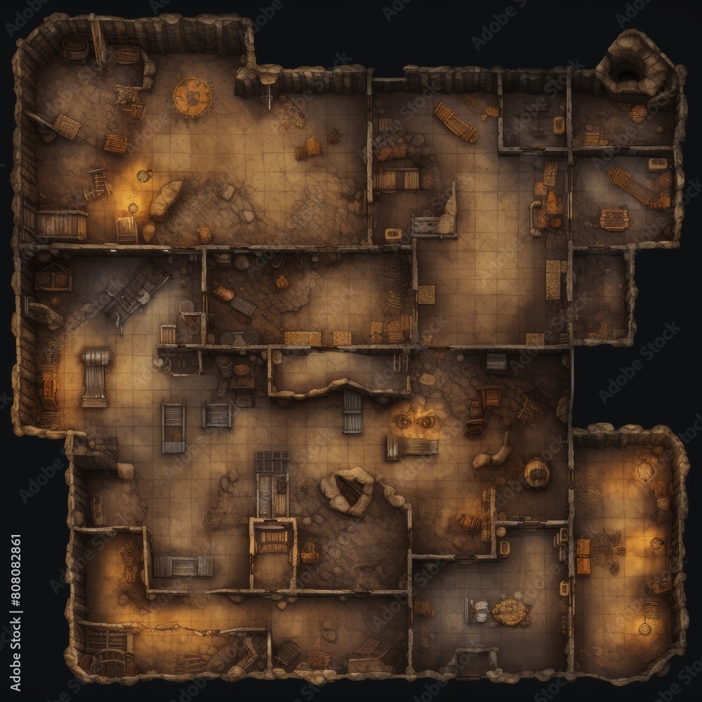 interior layout map of medieval mine, Map for RPG interior layout map of medieval mine, Map for RPG
