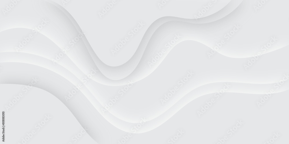 Abstract white and light gray wave modern soft luxury texture with smooth and clean vector subtle background illustration.	