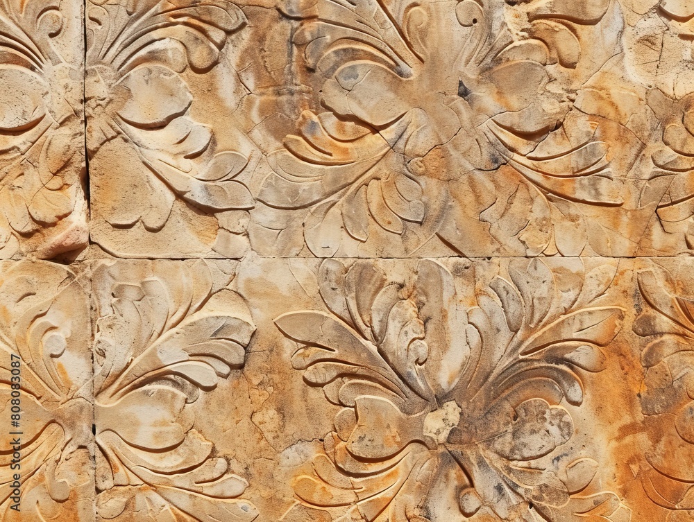 Ancient sandstone textures with intricate patterns, capturing the essence of time for historical backgrounds
