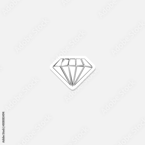 Abstract diamond icon sticker isolated on gray background