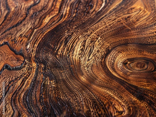 Close-up of polished wood texture, showcasing intricate grain details for a sophisticated look