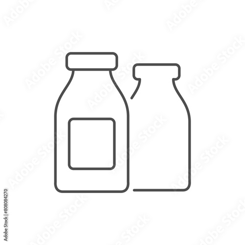 Milk bottle line outline icon