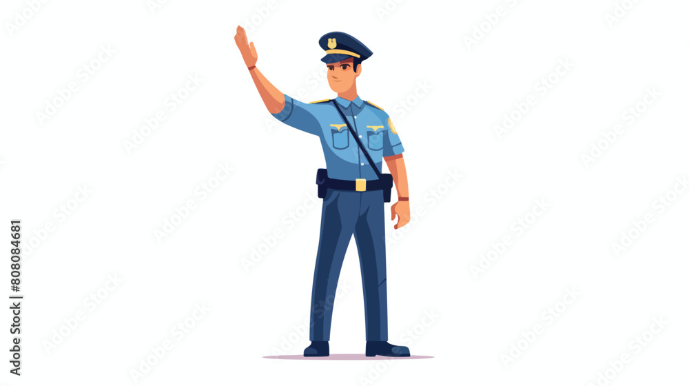 A policeman or police officer standing in confident