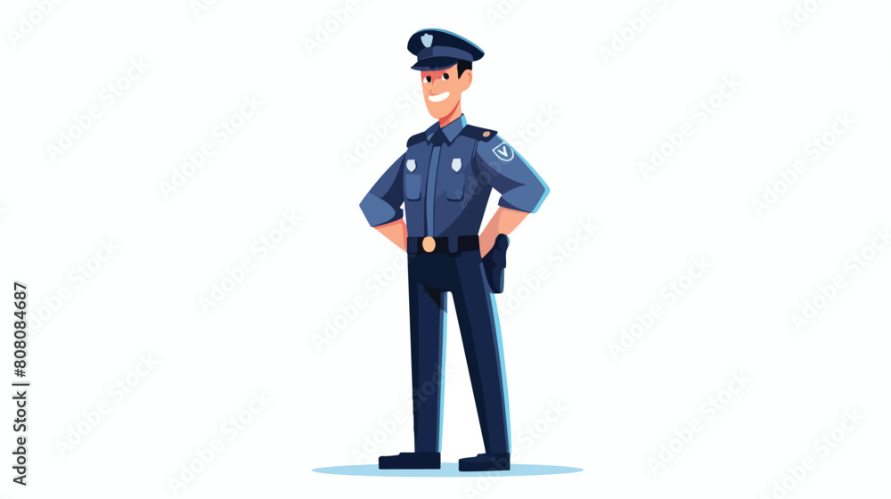 A policeman or police officer standing in confident