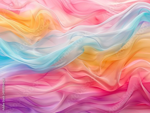 Ethereal waves of color blend in a seamless motion blur, ideal for a dynamic abstract background
