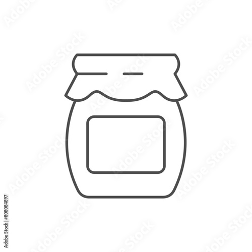 Domestic jar line outline icon photo