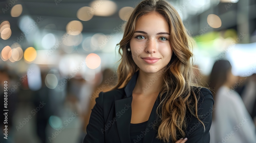 a confident individual standing out from a crowd of applicants during a job fair. recruitment event, best candidate. a confident individual standing out from a crowd of applicants during a job fair. recruitment event, best candidate.