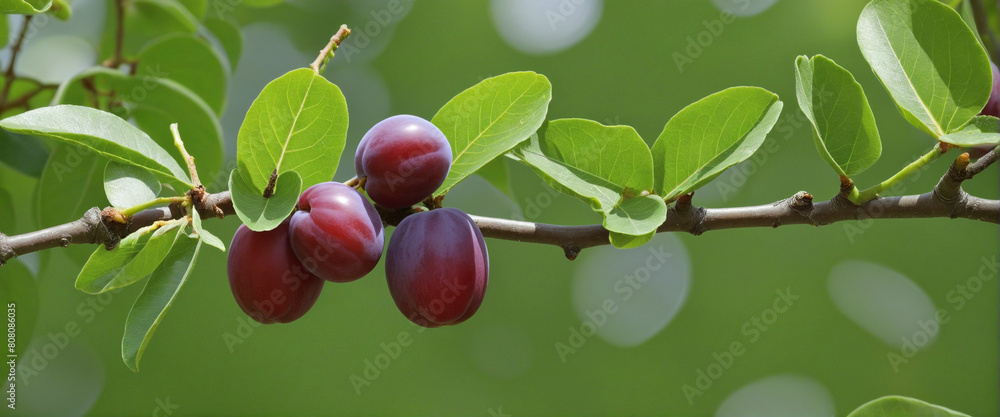 Generative AI creates a vibrant composition of ripe berries on a sunny tree branch Generative AI creates a vibrant composition of ripe berries on a sunny tree branch