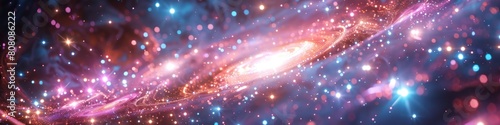 Cosmic Garlic Field Iridescent Galactic Clove Emit Celestial Energy in D Rendering