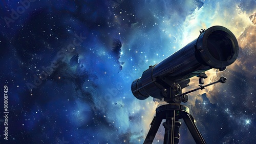 a telescope aimed at the night