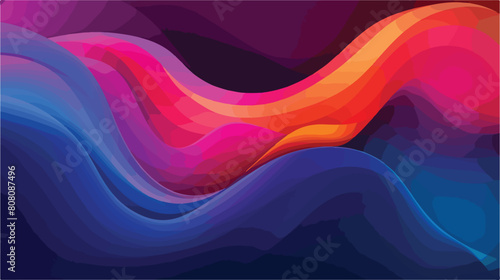 Abstract background with rainbow wave and liquid ne photo