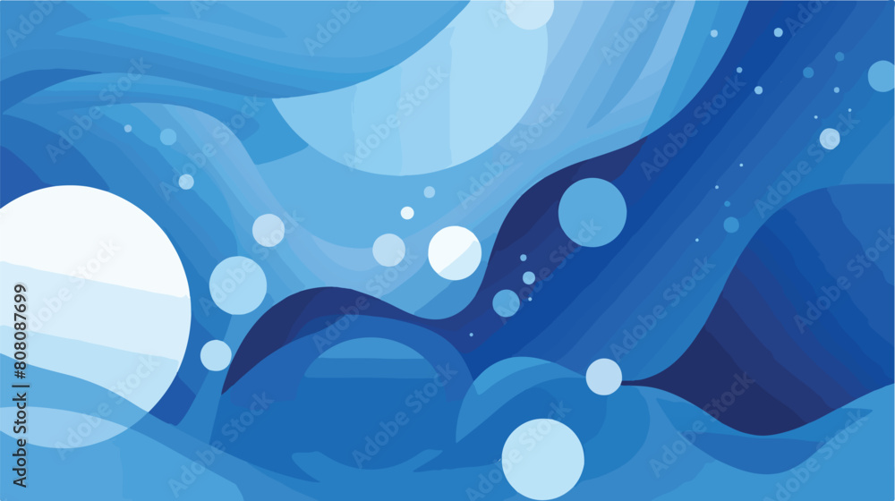 abstract blue background 2d flat cartoon vactor ill