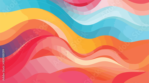 Abstract colorful background with waves illustratio photo