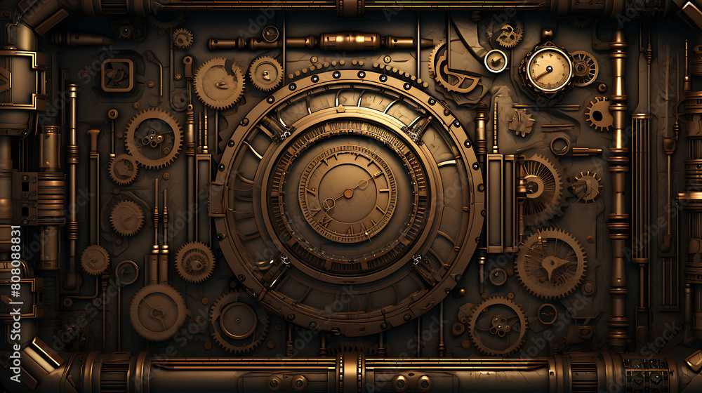 Generate an abstract background with a steampunk theme.