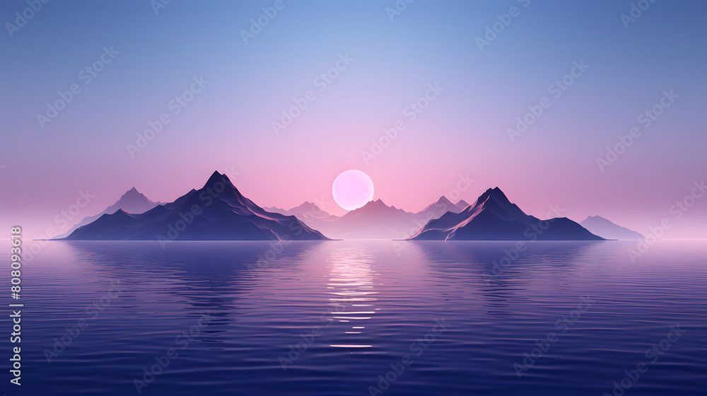 Fototapeta premium purple mountains landscape abstract graphic poster web page PPT background